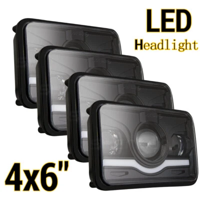 Faros LED 4x6" negros 4 piezas para Mercury Grand Marquis & Town Car & Continental Foto 1 de 4