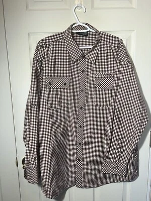 Blue Ink New York Mens Long Sleeve Button Up Shirt 3XL Red White Plaid - Image 1 of 4
