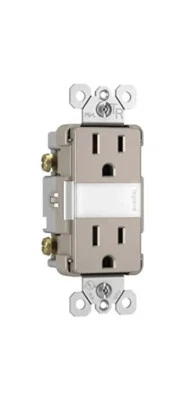 Legrand radiant 15A Tamper-Resistant Outlet w/ Night Light, Nickel NTL885TRNICC6 - Image 1 of 4