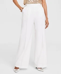Inc International Concepts High-Rise Button Trousers, White Sz-8 NWT+Defect - Picture 1 of 13