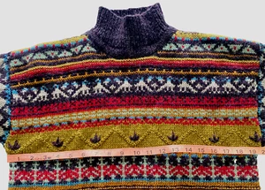 Vintage MODA INTL Ski Sweater Wool Knit Sweater Fall Patterned Women's Size XS - Picture 1 of 6