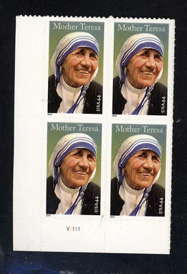 SCOTT 4475 2010, 44 CENT MOTHER TERESA ISSUE PB OF 4 MNH VF! - Image 1 of 2