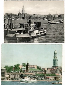 DOCKS IN HAMBURG, DEUTSCHLAND - ZWEI ANSICHTEN! Postkarten datiert aus den 30er Jahren. - Bild 1 von 2