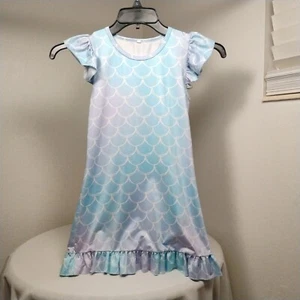 Fiodrimy Girls Mermaid NightGown 7 Mermaidcore Aquascape - Picture 1 of 8