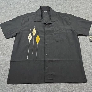 New STEADY Black Diamond Graceland Shirt Mens Large Short Sleeve Musical Notes - Picture 1 of 9