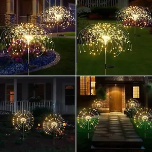 150 LED Solar Firework Starburst Lights Fairy Lamp Garden Path Outdoor Decor USA - Picture 1 of 19