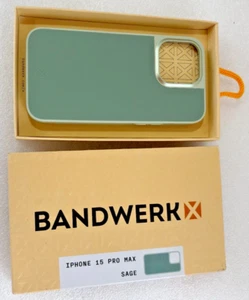 BANDWERK X Performance Leather Case for iPhone 15 Pro Max - Sage Green - Picture 1 of 5