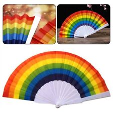 Party Hand Held Rainbow Fan Ideal for Summer Weddings and Celebrations