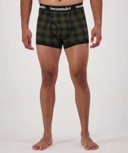 Swanndri SS24 Cotton Mens Underwear Olive/Black Check XL - Picture 1 of 7