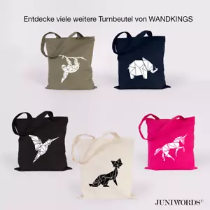 JUNIWORDS Jutebeutel "Origami Muster und Tiere" versch. Motive und Farben Tasche - Bild 1 von 244
