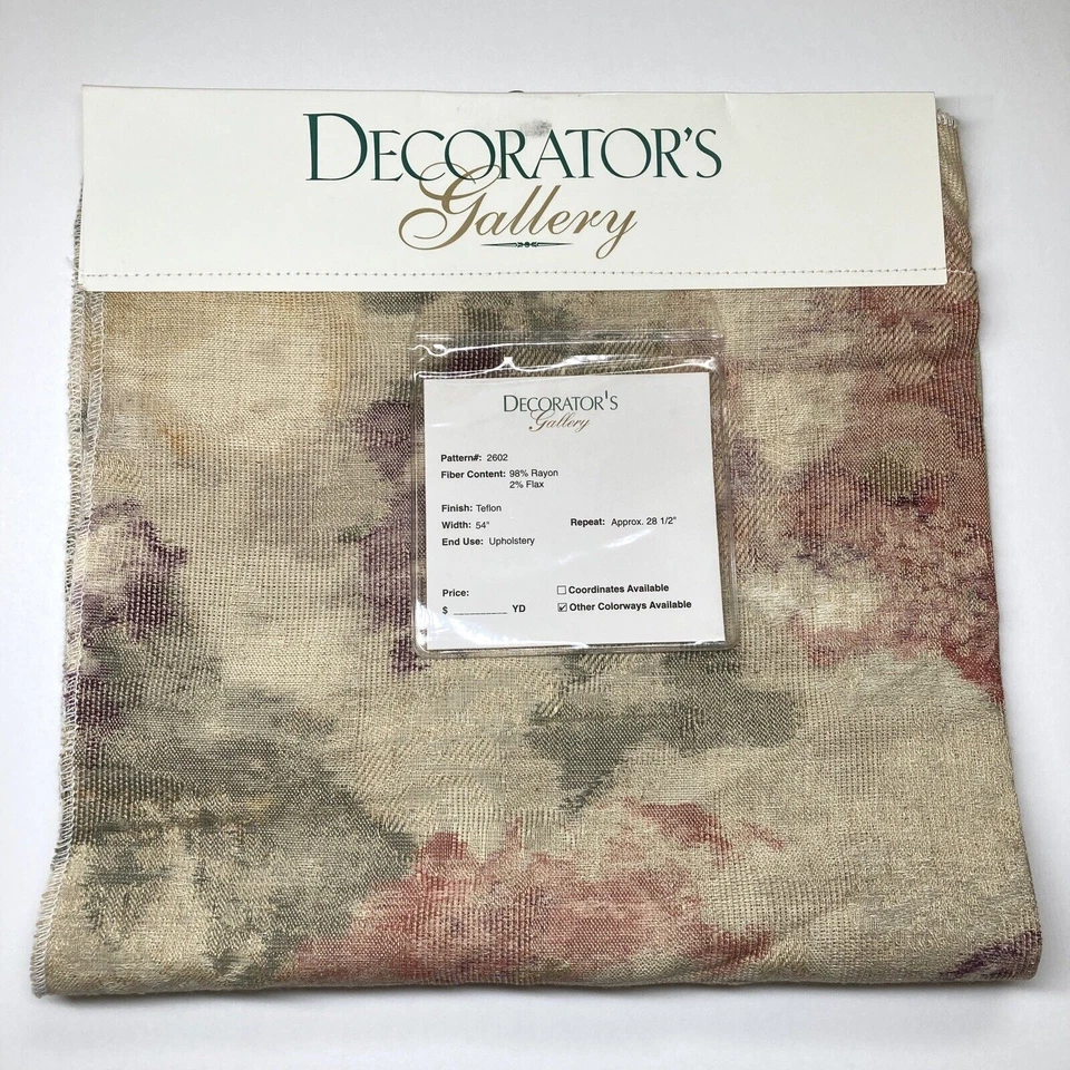 Decorators Gallery tecido estofado amostra 26" painel quadrado rayon linho floral - Imagem 1 de 4