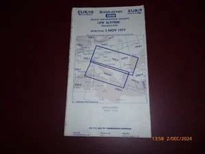 BRITISH AIRWAYS AERAD RADIO NAVIGATION CHARTS LOW ALTITUDE 75th EDITION NOV 1977 - Picture 1 of 12
