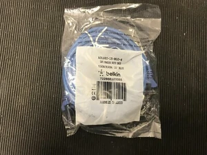 New! Belkin CAT6 Snagless Patch Cable RJ45M 15' Blue A3L980-15-BLK-S 7228683800 - Picture 1 of 7