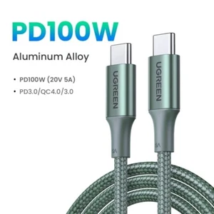 UGREEN 100W USB Type C To USB C Cable PD Fast Charging Cord For Xiaomi Macbook - Picture 1 of 15