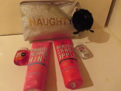 Bath Body Works Naughty Nice Set Twisted Peppermint Winter Candy Apple Cream - Image 1 of 2