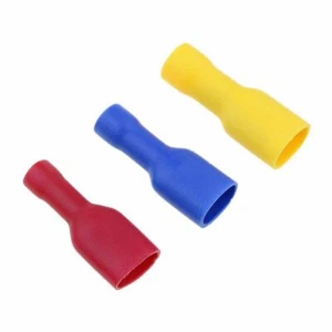 Flat Socket Sleeves Fully Insulated 0.5 - 6.0 mm² Connectors Cable Lugs Connectors - Picture 1 of 14