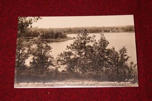 View of Budd Lake From Resort, Harrison Michigan Postcard - Real Photo RPPC - Picture 1 of 2