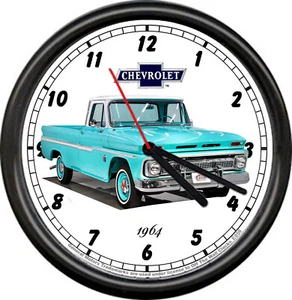 Licensed 1964 Chevy Pickup Truck Teal General Motors Retro Sign Wall Clock - Picture 1 of 1