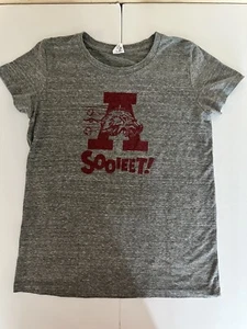 Vintage Charlie Hustle Gray Arkansas Sooieet! Short Sleeve T-Shirt Boy’s Size 12 - Picture 1 of 4