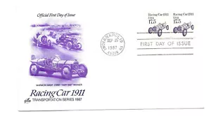 2262 17.5c Racing Car 1911 coil ArtCraft pair FDC - Picture 1 of 1