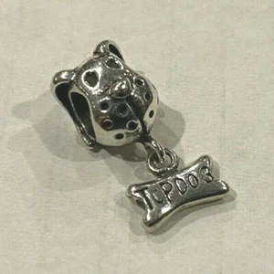Adorable Puppy with Bone Charm for Bracelet - Picture 1 of 3