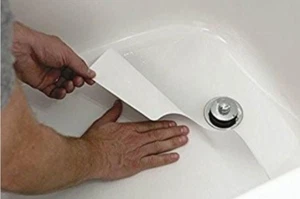 16" x 40" weiße selbstklebende Vinyl Anti-Rutsch rutschfeste Sicherheit Badematte mit Abfluss Schnitt - Bild 1 von 12