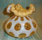 Vintage Fenton Ruffled Honeysuckle Yellow Opalescent Coin Dot Lamp Shade Only