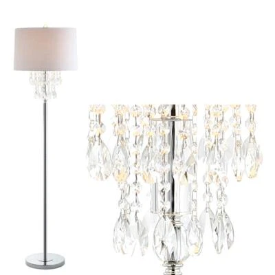 JYL2034A Abigail 61" Crystal/Metal LED Floor Lamp ContemporaryTransitionalTra... - Image 1 of 4
