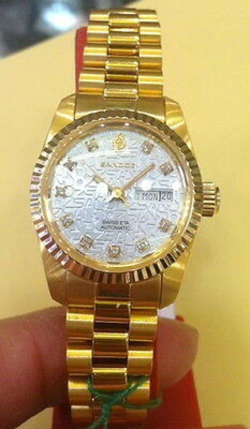 Reloj Automático Sandoz Tono Oro Grano Dial Diamante Marcador de Hora 398235D-12-8 Foto 1 de 1