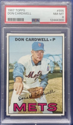 1967 Topps Don Cardwell #555 PSA 8 casi nuevo-como nuevo ¡Hola #! Foto 1 de 2