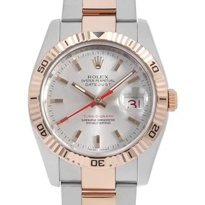 ROLEX Ternograph 116261 Silver 3 row oyster bracelet D Number second hand mens - Picture 1 of 11