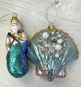 Robert Stanley King Nettuno e Conchiglia Perle di Vetro Gioielli Ornamenti Oceano - Foto 1 di 12