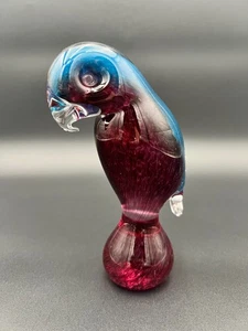 Escultura de pájaro de vidrio Wedgwood azul rosa RARA estatuilla Stennett-Willson de los años 70 - Imagen 1 de 16