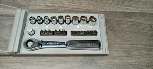 Gear Ratchet 23 Pc Metric PASS-THRU Socket Set 1/4” Drive - Picture 1 of 3
