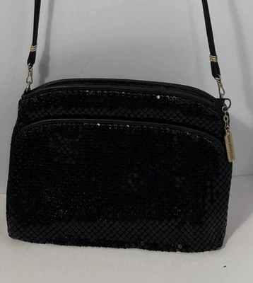 BOLSO DE NOCHE WHITING AND DAVIS MALLA METÁLICA NEGRA CON CAJA ORIGINAL Foto 1 de 4