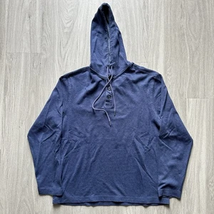 MIZZEN MAIN Fairway Hooded Henley Performance Stretch Blue Hoodie Size Large - Bild 1 von 6