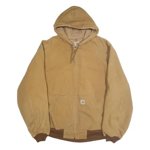 Carhartt Herren Beige Braun Kapuze Workwear Jacke 4XL Baumwollmischung Reißverschluss - Bild 1 von 6