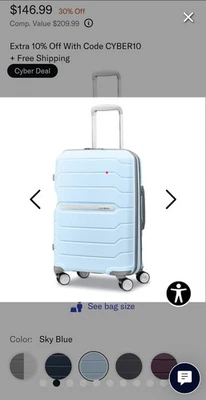 Equipaje de mano Samsonite Freeform 20,5" x 14,5" x 10,0" - verde salvia Foto 1 de 4