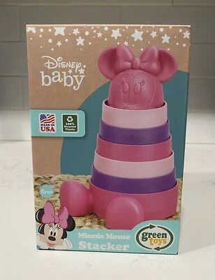 Baby Minnie Mouse Stacker Toy 6m+ Made in USA BPA Free by Green Toys Disney - Image 1 of 4