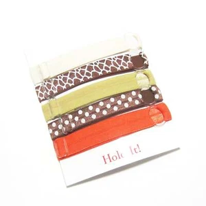 Adjustable Elastic Headband-Set of 5 Orange & Brown - Picture 1 of 3