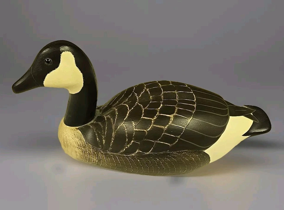 Vintage 13.5" Ethan Allen 1986 Canada Goose Decoy Signed Sara Heikey - Image 1 of 4