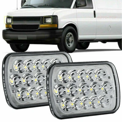 For Chevy Express 1500 2500 3500 Cargo Van 5x7 7x6'' Sealed LED Headlights Hi/Lo - Image 1 of 4