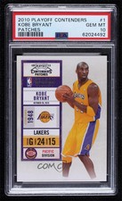 2010-11 Playoff Contenders Patches Kobe Bryant #1 PSA 10 GEM MT HOF