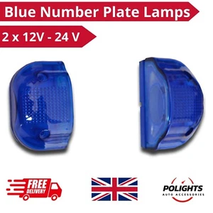 2 x Lampadina Segnatarga Blu Luci 12V-24V Pickup Camper Bus Trattore Auto - Foto 1 di 5