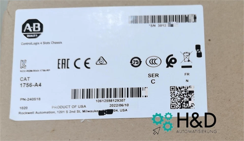 1756-A4 Allen Bradley ControlLogix 4 Slots Chassis 【Neuf et scellé】 - Photo 1/1