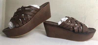 Sandalias de tacón BARNEYS NY DE CUERO COMPLETO MADEN ITALY MARRÓN CORREA con plataforma de cuña talla 38 Foto 1 de 4