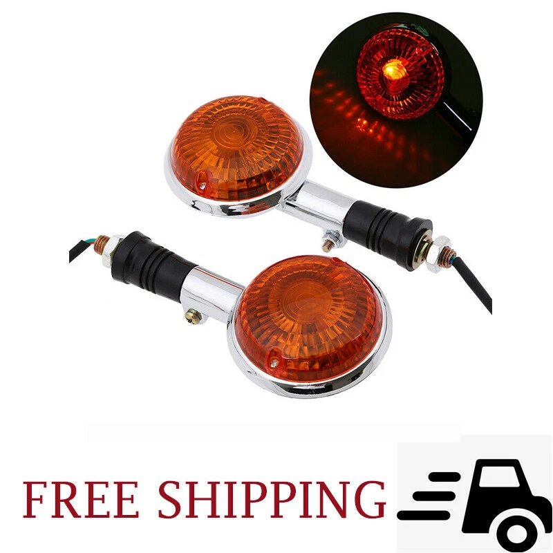 2X Indicadores de señal de giro luz ámbar intermitente para Yamaha Virago 250/535/750/700 Foto 1 de 4
