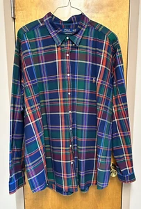 Polo Uomo Usata Ralph Lauren Maniche Lunghe a Quadri 4XB/4TG - Foto 1 di 4