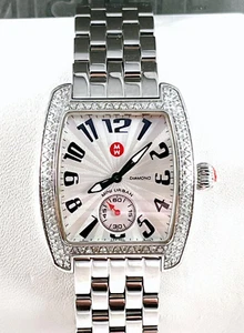 Michele Mini Urban Diamond Watch With SS Locking Band in Excellent Condition - Picture 1 of 8