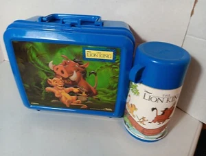 Vintage Aladdin Disney Lion King plastic lunch box with thermos Simba - Picture 1 of 9